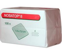 NOBA Nobatop 8 compresses non stériles en non-tissé 4 couches 100 pièces 7,5 x 7,5 cm