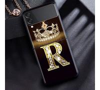 NOBAA Coque pour Samsung Galaxy Z Flip 3 4 5 5G boîtier de téléphone PC Dur Noir Lettre de Couverture segmentée marbre doré, B06, pour Z Flip 4