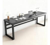 NOBBAT Bureau D'ordinateur Double, Coins Arrondis, Épaisseur du Plateau 3.2cm, Capacité De Charge 300kg, Montage Facile pour Le Bureau, Les Études Et Les Jeux(Gray+Black Frame,160cm)