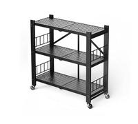 NOBBAT Étagère pliante, 3/4/5 niveaux, il suffit de la déplier et de l'utiliser, étagère en acier, pour le rangement, étagère de rangement pliable sur roulettes, étagères de cuisine sur roulettes, éta