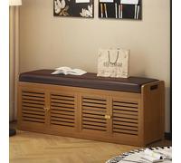 NOBBAT Pouf De Rangement, Banc De Rangement, Banc D'entrée avec Coussin, Coffre avec Couvercle, Peut Supporter Jusqu'à 200 Kg, pour Salon, Chambre Et Entrée, Crème Clair(117x32x45cm)