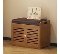 NOBBAT Pouf De Rangement, Banc De Rangement, Banc D'entrée avec Coussin, Coffre avec Couvercle, Peut Supporter Jusqu'à 200 Kg, pour Salon, Chambre Et Entrée, Crème Clair(59x32x45cm)