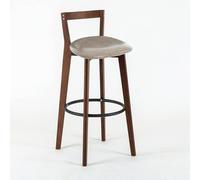 NOBBAT Tabourets de Bar en Bois Massif,Hauteur comptoir, Assise épaisse avec Dossier en Mousse Haute résilience, idéaux pour Les Cuisines et Les Restaurants(Brown-7,Seating Height 70cm)