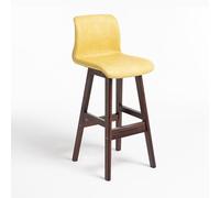 NOBBAT Tabourets de Bar en Bois Massif,Hauteur comptoir, Assise épaisse avec Dossier en Mousse Haute résilience, idéaux pour Les Cuisines et Les Restaurants(Brown Legs+Yellow,70cm)