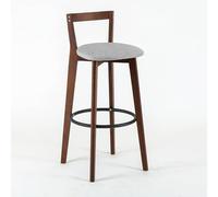NOBBAT Tabourets de Bar en Bois Massif,Hauteur comptoir, Assise épaisse avec Dossier en Mousse Haute résilience, idéaux pour Les Cuisines et Les Restaurants(Brown-14,Seating Height 60cm)