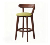 NOBBAT Tabourets de Bar en Bois Massif, Style Nordique, Hauteur comptoir, Assise épaisse avec Dossier, idéaux pour Les Cuisines et Les Restaurants.(Green2,Seating Height 70cm)