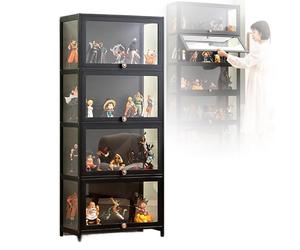 NOBBAT Vitrine à curiosités Vitrines pour Objets de Collection Vitrine Armoire de curiosités, 60/70/80cm,bibliothèque sur Pied, Transparente sur Trois côtés(70x32x140cm)