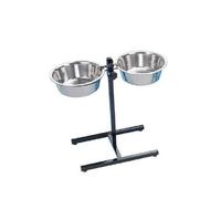 Nobby 2 Mangeoires Inox Avec Support Réglable 24cm - 2.8l - Pour Chien