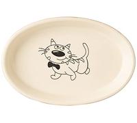 Nobby 73638 Bol en céramique pour Chat Ovale 17 x 11 x 2,5 cm Marron/Beige