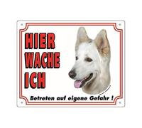 Nobby 93206 Panneau d'avertissement Motif Berger Allemand Blanc