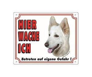 Nobby 93206 Panneau d'avertissement Motif Berger Allemand Blanc