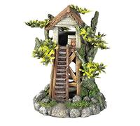 Nobby Aqua Ornaments Maison d'arbre avec Plantes, 12,2 x 9,2 x 15,5 cm, 1 pièce