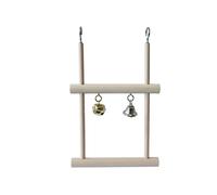 Nobby Balançoire Trapèze avec 2 Cloches en Bois pour Oiseau 12,5 x 20,5 cm