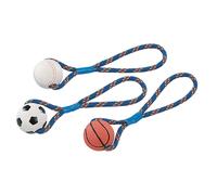 Nobby Balle en caoutchouc plein avec corde 8 cm