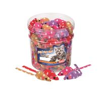 Nobby Boîte à jouets Chat Boîte 72 Pces. Souris en tissu 7 cm. à pois