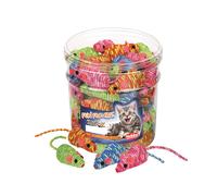 Nobby Boîte à Jouets Chat Canette 48 pièces. 7 cm Souris enroulée. multicolore