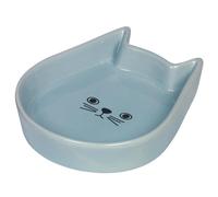 Nobby Bol céramique pour chats "Kitty Face" bleu clair 13 x 16 x 3 cm
