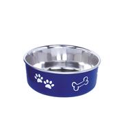 Nobby bol en acier inoxydable "FUSION", antidérapant bleu ; 16 cm 0,94 ltr
