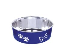 Nobby bol en acier inoxydable "FUSION", antidérapant bleu ; 20 cm 1,80 ltr
