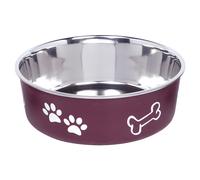Nobby Bol en Acier Inoxydable Fusion Antidérapant Rouge pour Chiens,
