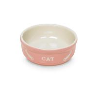 Nobby bol en céramique pour chats "CAT" Ø13,5 X 5 cm rose / beige
