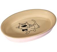 Nobby Bol Ovale en céramique pour Chat Rose/Beige 17 x 11 x 2,5 cm