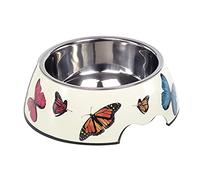 Nobby Butterfly Gamelle en Mélamine/Acier Inoxydable pour Chien 22 x 7,5 cm