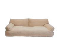 Nobby Canapé Confortable en Peluche Classic Teddy Beige L x l x H : 120 x 75 x 36 cm