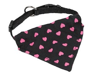 Nobby Collier Classique en Nylon avec Bandana Motif Cœurs pour Chien Rose 10 mm x 20/30 cm