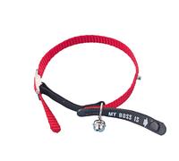 Nobby Collier de chat "Mon patron est" rouge