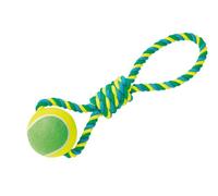 Nobby Corde en Cotton 45 cm/600 g avec Poigné/Balle de Tennis pour Chien 13 cm