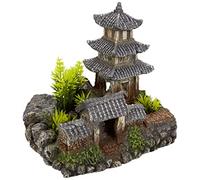 Nobby - Décoration pour aquarium - Avec plantes - Temple asiatique - 18,5 x 14,2 x 17 cm