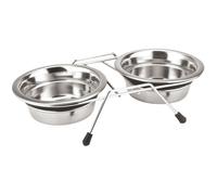Nobby double bol inox "SILENT DINER" 2 x Ø 13,0 cm 0,35 ltr. incluant 2 bols