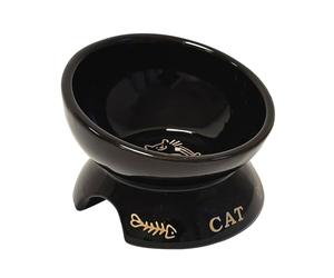 Nobby Gamelle surélevée en céramique pour Chat Golden Cat Noir Ø 13,5 x 9 cm, 250 ML