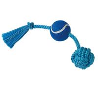 Nobby Haltère en Cotton de 44 cm + Balle de Tennis Assortiment pour Chien 8 cm