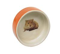 Nobby Hamster Mangeoire en Terre Cuite Rongeur Orange Diamètre 7,5 cm