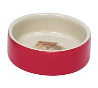 Nobby Hamster Mangeoire en Terre Cuite Rongeur Rouge Diamètre 7,5 cm