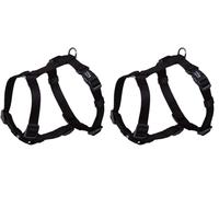 Nobby Harnais Classique en Nylon pour Chien Noir 15 mm x 30/50 cm (Lot de 2)