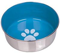 Nobby Heavy Paw Gamelle Antidérapant en Acier Inoxydable pour Chien Bleu Clair/Argent 16,5 cm