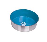 Nobby Heavy Paw Gamelle Antidérapant en Acier Inoxydable pour Chien Bleu Clair/Argent 23,5 cm
