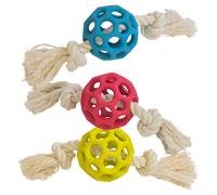 Nobby Jouet Pour Chien Gitterball 7Cm En Caoutchouc Plein Avec Corde Pour Chiens