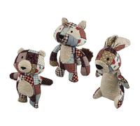 Nobby Jouet Pour Chien Peluche 20Cm Patchwork Ours Lapin Renard Squeaker