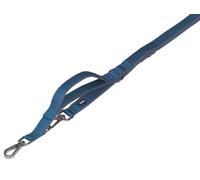 Nobby laisse en cuir avec guide court "Classic Preno Royal" bleu L: 200 cm; B: 25/35 cm