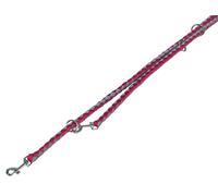 Nobby laisse en cuir "Corda" rouge/gris L: 200 cm; B: 15/20 mm