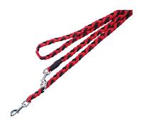 Nobby Laisse Tressée Rouge Noir Nylon 3 Fois Réglable Pour Chiens