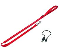 Nobby Leine "FLASH MESH" rouge; M-L: L: 120 cm; B: 25 mm