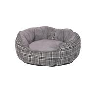 Nobby lit de confort rond Classic "KAPU" à carreaux gris; Ø 70 x 20 cm