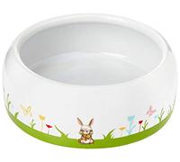 Nobby Mangeoire en céramique Blanc/Multicolore 500 ML pour Lapin, Moderne, Petites races, Aliment sec, Extérieur, Printemps