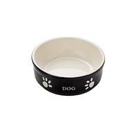 Nobby Mangeoire en Terre Cuite pour Chien Motif Dog Noir Diamètre 13,5 cm