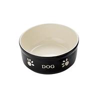 Nobby Mangeoire en Terre Cuite pour Chien Motif Dog Noir Diamètre 15,5 cm